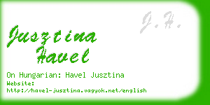 jusztina havel business card